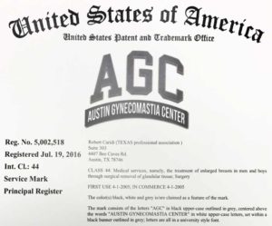 Austin gynecomastia center trademark certificate