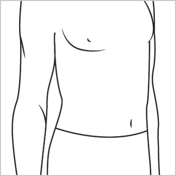 Sketch of male torso at an angle